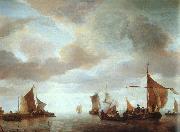 Jan van de Cappelle Ships on a Calm Sea near Land Sweden oil painting reproduction